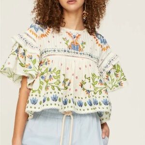 Farm Rio “Garden Party” Blouse